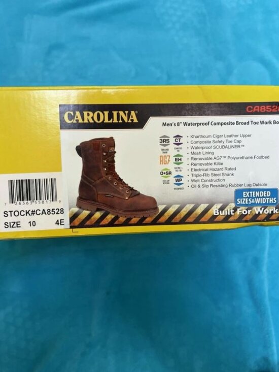 Carolina 28 Series Men’s 8” Waterproof Composite Toe Work Boot Size 10 4E